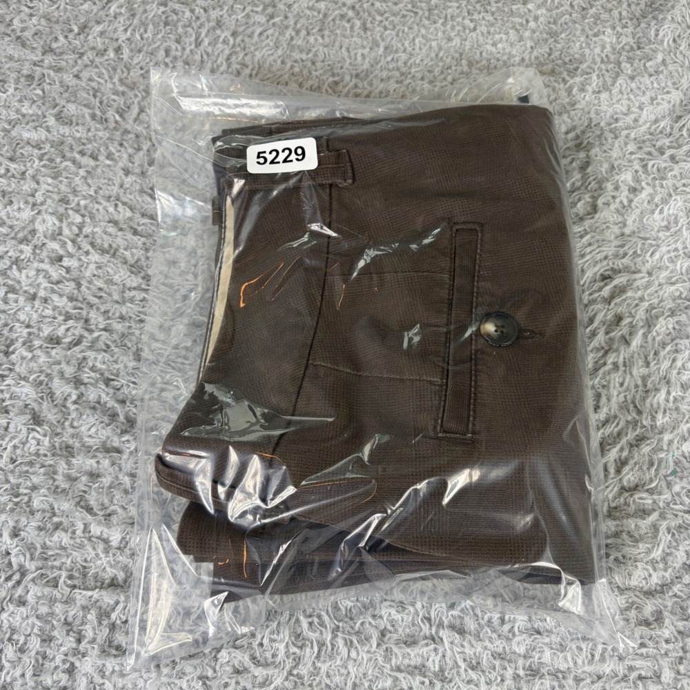 Eddie Bauer Blakely Brown Wide Leg Trousers Pants Womens 4 Micro Plaid Stretch - Picture 9 of 9